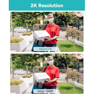 WUUK Wireless Doorbell Camera, 2K - Absolutely No Monthly Fee Video Doorbell w/Human & Motion Detection, 32GB Storage Homebase,