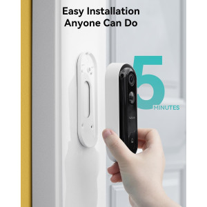 WUUK Wireless Doorbell Camera, 2K - Absolutely No Monthly Fee Video Doorbell w/Human & Motion Detection, 32GB Storage Homebase,