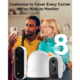 WUUK Wireless Video Doorbell 2K - No Subscription, Alexa Compatible