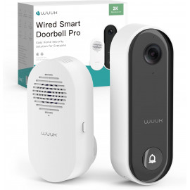 WUUK Wireless Video Doorbell 2K - No Subscription, Alexa Compatible