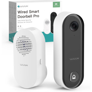 WUUK Wireless Doorbell Camera, 2K - Absolutely No Monthly Fee Video Doorbell w/Human & Motion Detection, 32GB Storage Homebase,