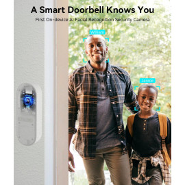 WUUK Wireless Video Doorbell 2K - No Subscription, Alexa Compatible