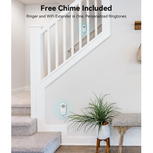 WUUK Wireless Doorbell Camera, 2K - Absolutely No Monthly Fee Video Doorbell w/Human & Motion Detection, 32GB Storage Homebase,