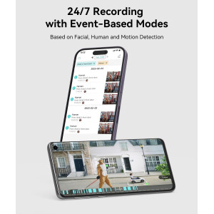 WUUK Wireless Doorbell Camera, 2K - Absolutely No Monthly Fee Video Doorbell w/Human & Motion Detection, 32GB Storage Homebase,