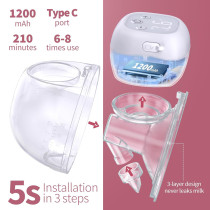 Portable Breast Pump 12 Levels, Hands-Free, Leak-Proof