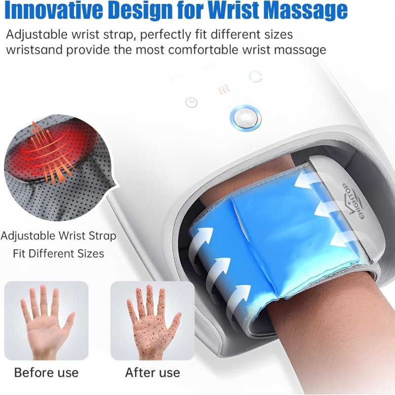 Electric Cordless Hand Massager With Heat,3 Levels Accupressurer(pink - View #2
