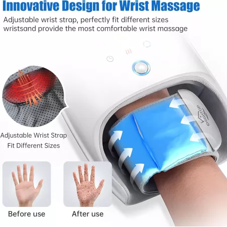 Masseur de Main Sans Fil Ehightop : Chaleur, Compression & Soulagement de lArthrite