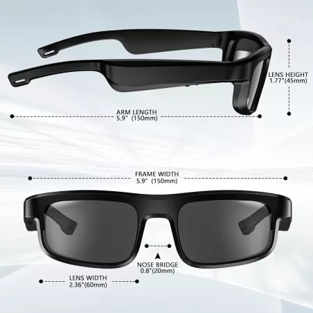 Lunettes de Soleil Bluetooth Polarisées GAXABI : Son Stéréo, Assistant Vocal et Protection UV!