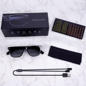 Smart Bluetooth Sunglasses with Open-Ear Speakers for Music and Calls