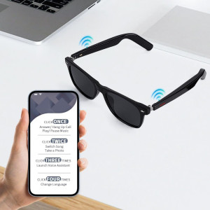 Smart Bluetooth Sunglasses with Open-Ear Speakers for Music and Calls