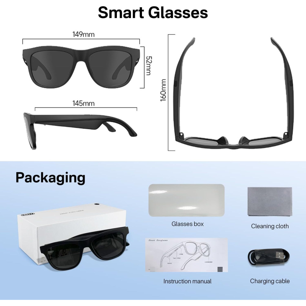 GenXenon Smart Bluetooth Sunglasses with UV Protection & Voice Control