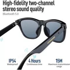 Lunettes de Soleil Bluetooth Intelligentes COSMOING : Musique, Appels Mains Libres & Protection UV !