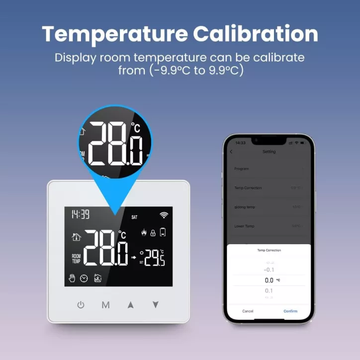 Thermostat Connecté WiFi LED: Contrôle Vocal & App, Économie dÉnergie, Compatible Alexa & Google Home