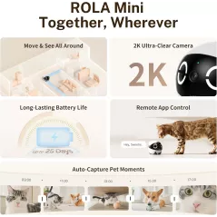 Enabot EBO ROLA Mini Caméra 2K avec Autonomie de 25 Jours