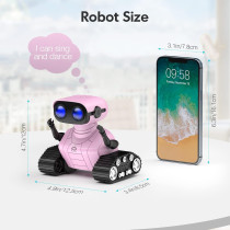 ALLCELE Girls Robot Toy, Remote Control, LED Eyes, Rechargeable, Pink