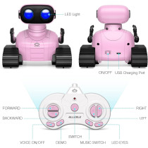 ALLCELE Girls Robot Toy, Remote Control, LED Eyes, Rechargeable, Pink