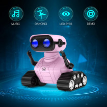 ALLCELE Girls Robot Toy, Remote Control, LED Eyes, Rechargeable, Pink