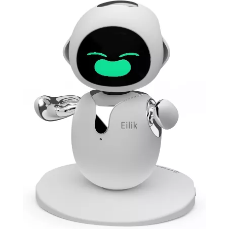 Eilik Argent : Robot de Bureau Interactif et Attachant avec Jeux et Émotions