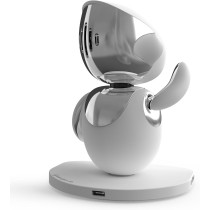 Eilik Silver Robot Pet: Fun Interactive Desk Companion.