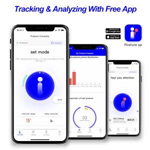 Correcteur de Posture P1, Contrôlé par App, Correction en Temps Réel