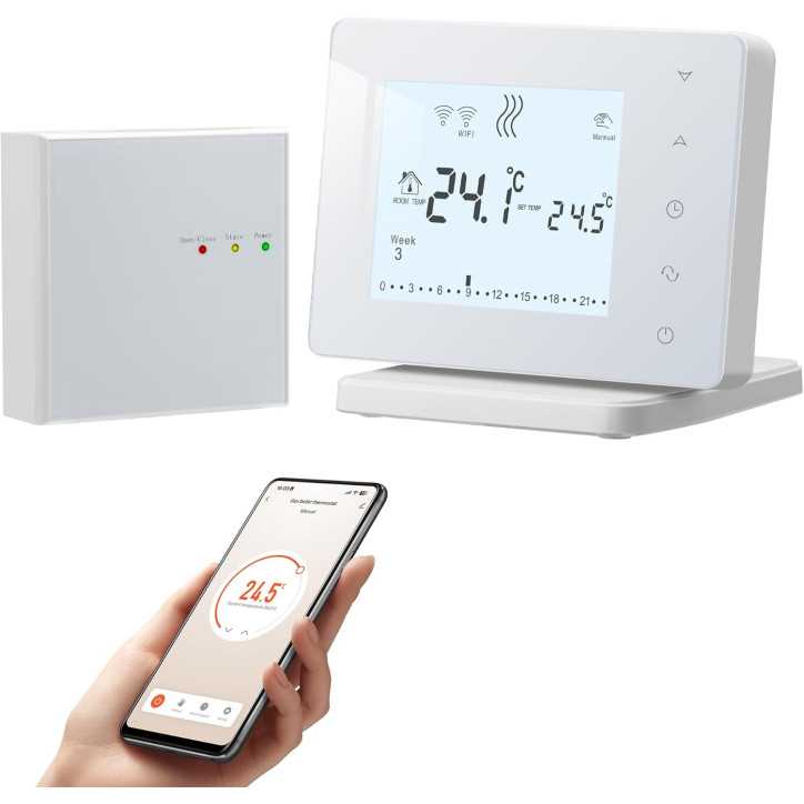 Smart WiFi Thermostat: Wireless, Voice Control, & USB Powered - Save Energy & Stay Cozy! Smart WiFi Thermostat: Wireless, Voice Control, & USB Powered - Save Energy & Stay Cozy!