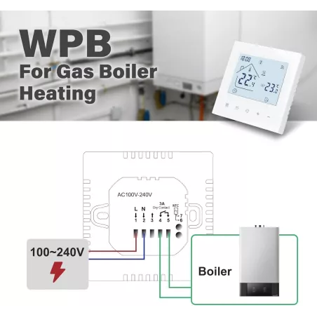 Thermostat WiFi Intelligent Beok : Programmable, Compatible Alexa