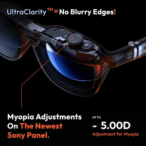 Sony's new ultra clarity panel showcased with VITURE Pro XR Glasses, featuring a 135" HD display and 120Hz refresh rate