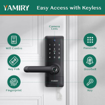 2-in-1 Video Doorbell Smart Lock with Keypad, WiFi, and 6 Unlock Modes