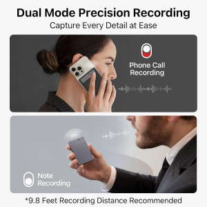 AI Voice Recorder with App, 112 Languages, 64GB Memory, Transcribe