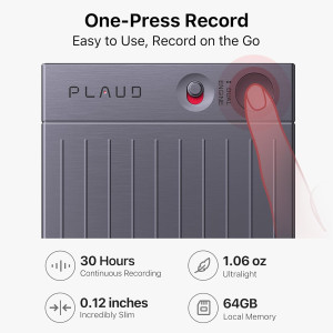 AI Voice Recorder with App, 112 Languages, 64GB Memory, Transcribe