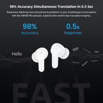 Écouteurs AI M3, Traducteur Hors Ligne, 144 Langues, Audio HD