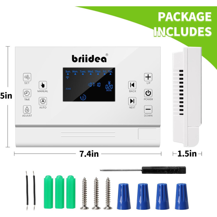 Briidea Smart WiFi Sprinkler Controller: 8-Zone, Remote Control, & Water Saving!