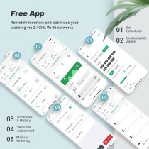 8-Zone Smart WiFi Sprinkler Controller with App and Rain Sensor