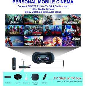 Portable 120-Inch Video Goggles, HDMI Input, Rechargeable Battery