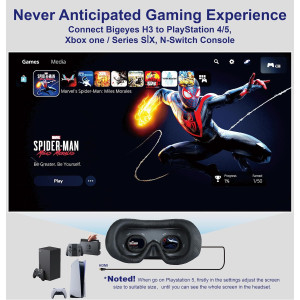 Portable 120-Inch Video Goggles, HDMI Input, Rechargeable Battery