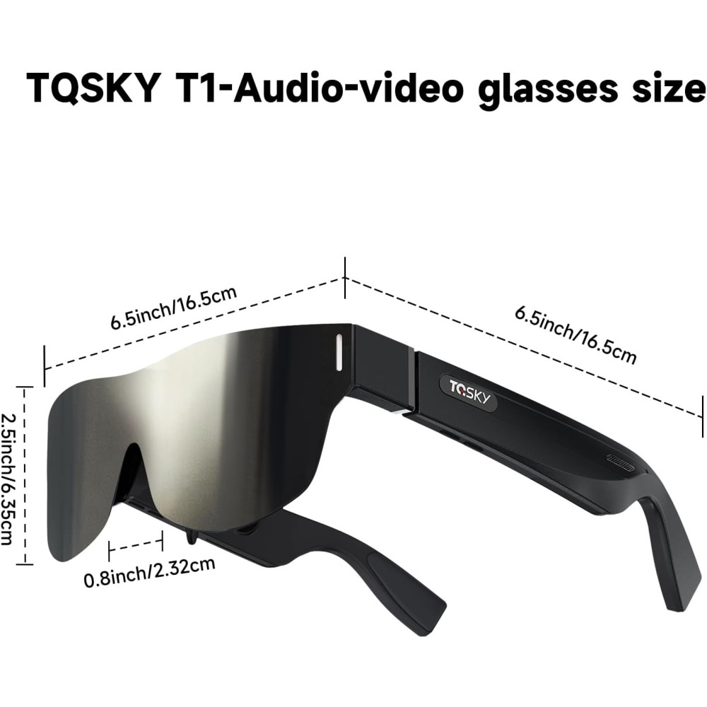 T1 AR Glasses with 1080P Display, Myopia Adjustable, Portable Theater