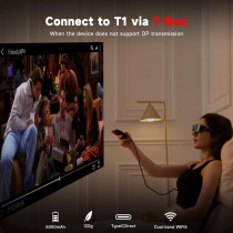 T1 AR Glasses with 1080P Display, Myopia Adjustable, Portable Theater