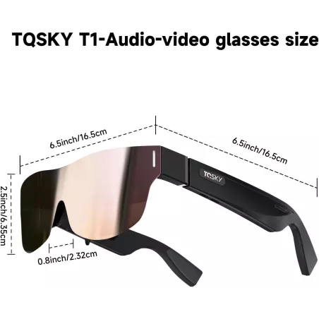 Lunettes Cinéma TQSKY T1: Écran 150, Ajustement Myopie, Son Hi-Res. Votre Cinéma Privé HD Partout!