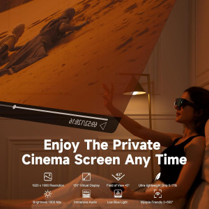 T1 Smart Glasses with 150'' Screen for iPhone, Android, and PC