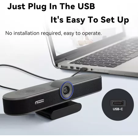Tenveo Webcam 1080P 60FPS: Vidéo Claire, Audio Pro, Idéale Réunions & Streaming
