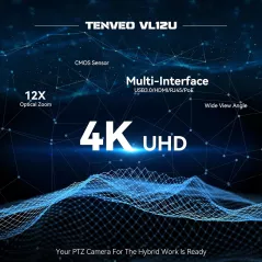 Tenveo VL12U: Caméra PTZ 4K Ultra HD – Zoom 12x, Grand Angle, Parfaite pour vos Conférences et Streaming!