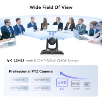 Tenveo UHD 4K PTZ Camera with 12X Zoom for Conferencing and Streaming