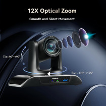 Tenveo UHD 4K PTZ Camera with 12X Zoom for Conferencing and Streaming