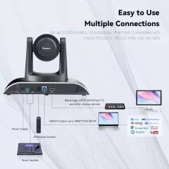 Caméra PTZ UHD 4K Tenveo avec Zoom 12X pour Conférences et Streaming