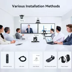 Caméra PTZ UHD 4K Tenveo avec Zoom 12X pour Conférences et Streaming
