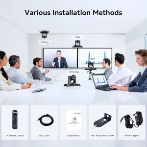 Caméra PTZ UHD 4K Tenveo avec Zoom 12X pour Conférences et Streaming