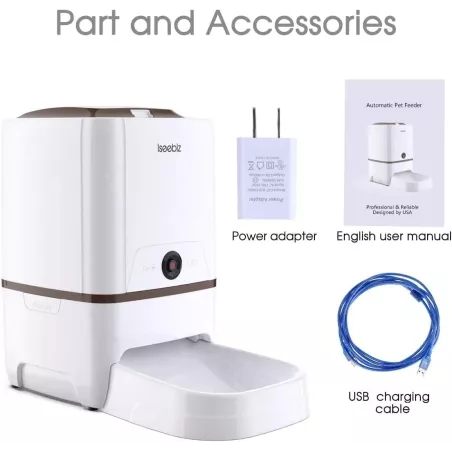 Distributeur Automatique Intelligent 6L avec Caméra Iseebiz - Nourrissez Votre Animal Partout, À Tout Moment!