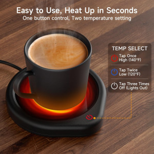 Smart Coffee Mug Warmer – Adjustable heat, auto shut-off, and always-hot drinks at home or office!