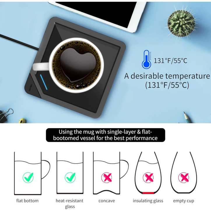 Smart Mug Warmer with USB Charger - Keep Coffee, Tea & Candles Cozy All Day!