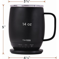 Nextmug Self-Heating Mug — Keeps drinks hot for hours with 3 adjustable temps & battery power!